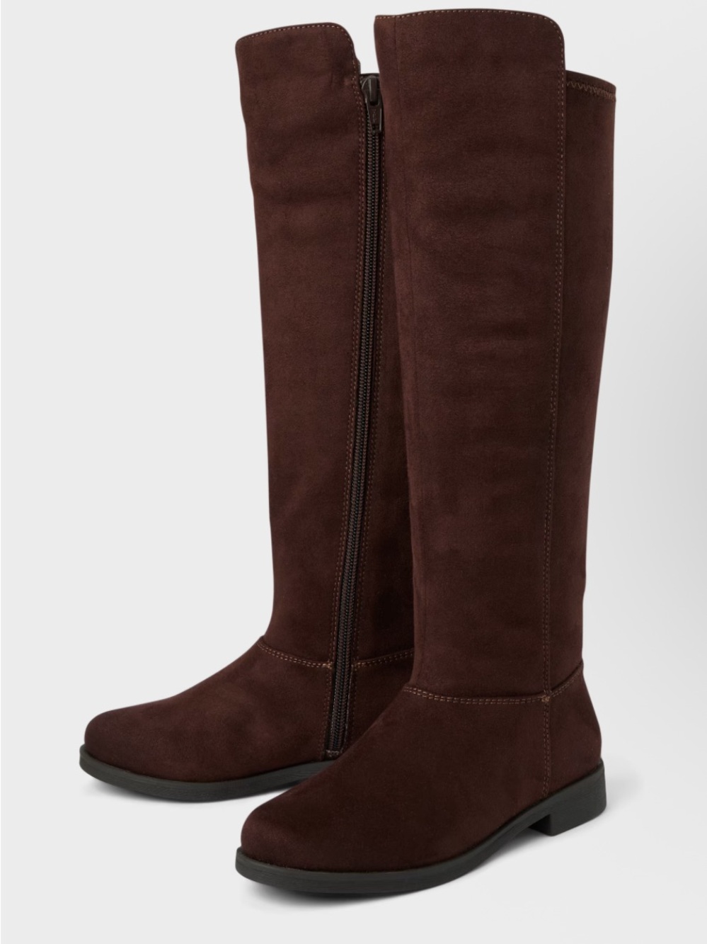 The Children's Place Girls Tall Brown Zip Boots